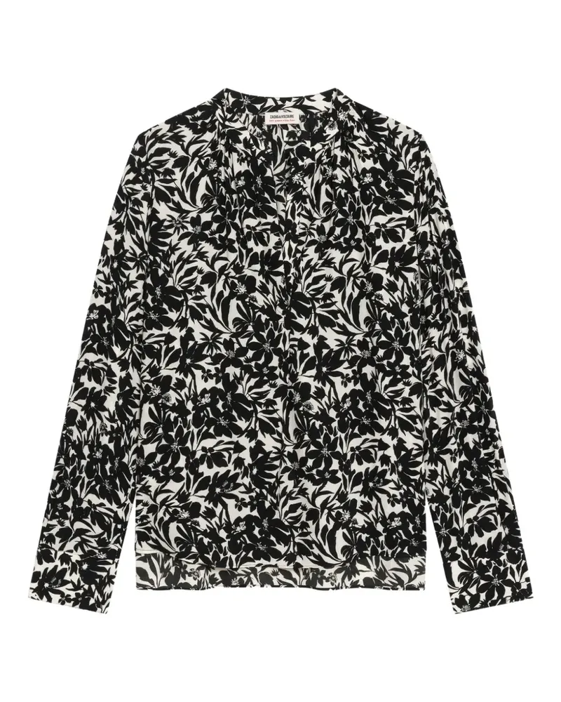 Zadig & Voltaire Tink Bluse mit Nachtblumen - Schwarz Schwarz