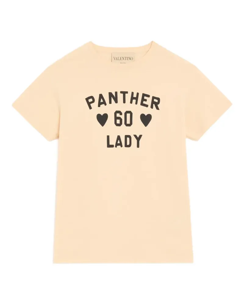 Valentino Garavani cotton jersey T-Shirt with Panther Lady print - Gelb Gelb