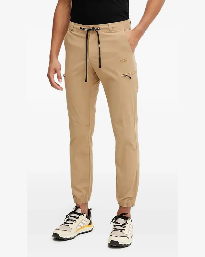 Picture logo-detail performance trousers - Nude Nude