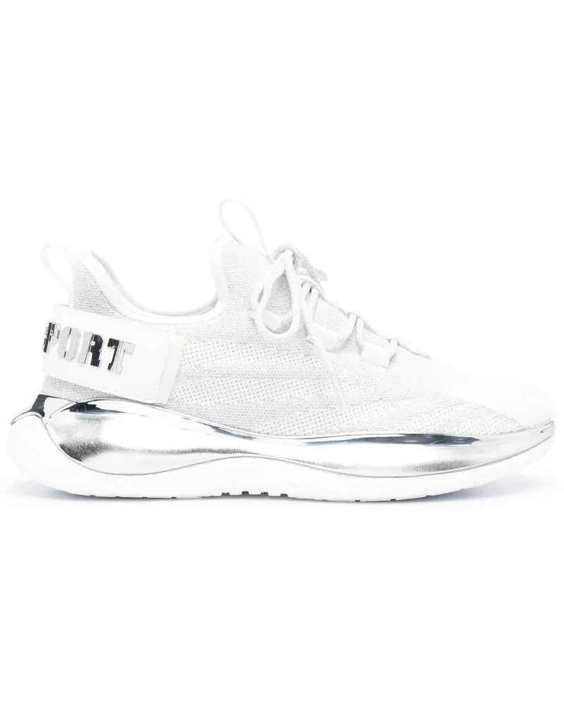 Philipp Plein Sneakers mit Metallic-Logo - Weiß Weiß