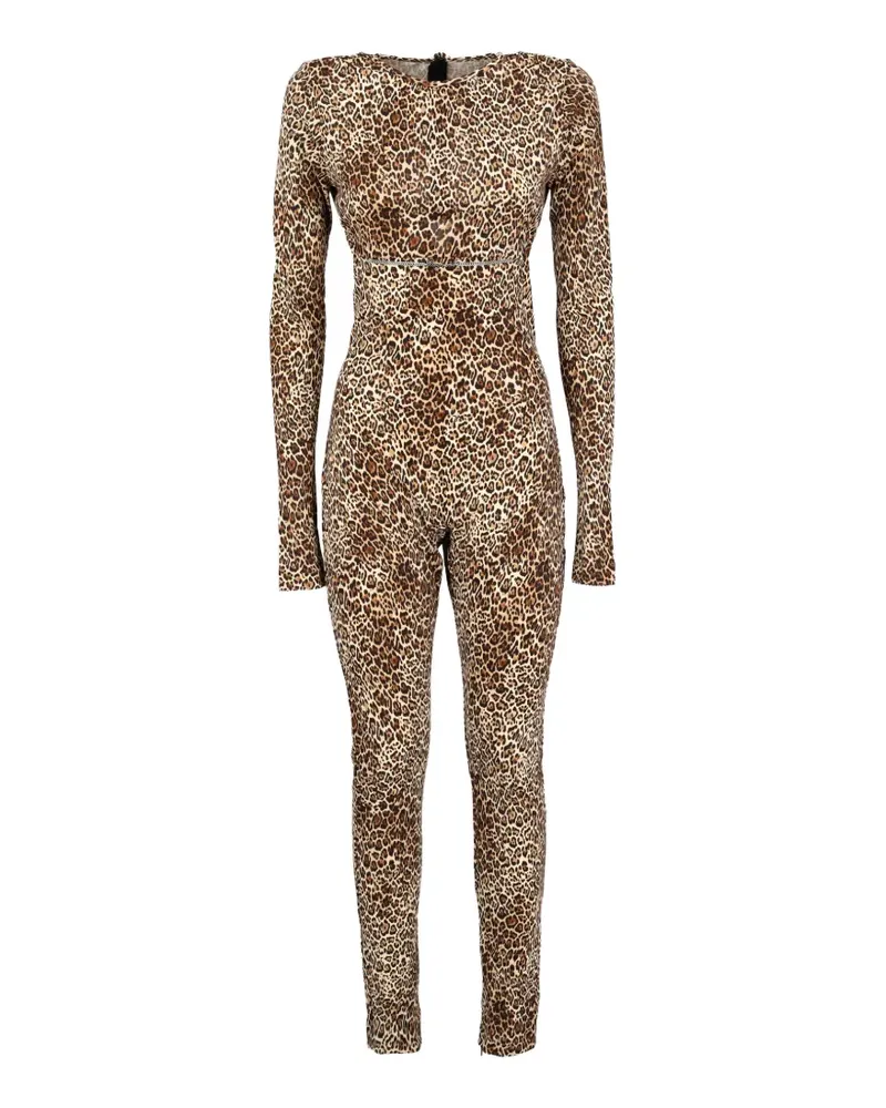 Dsquared2 leopard-print cut-out jumpsuit - Braun Braun