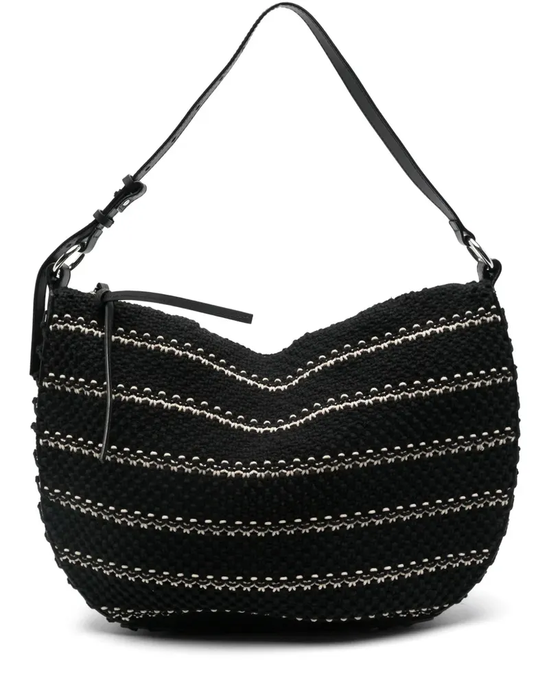 ba&sh Schultertasche mit Lederbesatz - Schwarz Schwarz