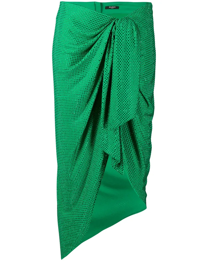 Balmain Midirock mit Punkten - Grün Grün