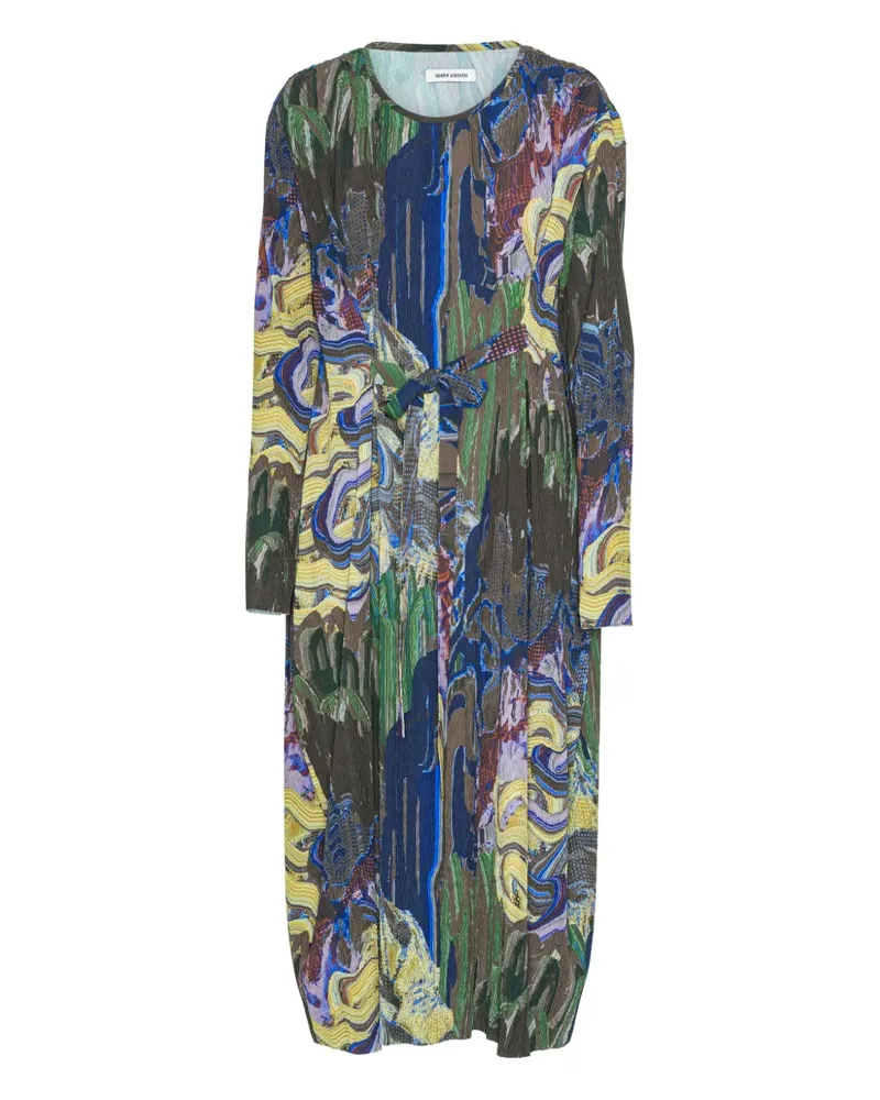 Henrik Vibskov O Midikleid mit abstraktem Print - Blau Blau