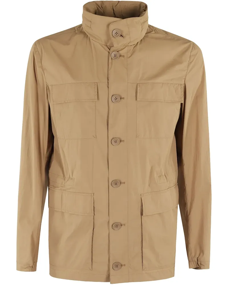 Herno Utility-Jacke mit Knittereffekt - Nude Nude