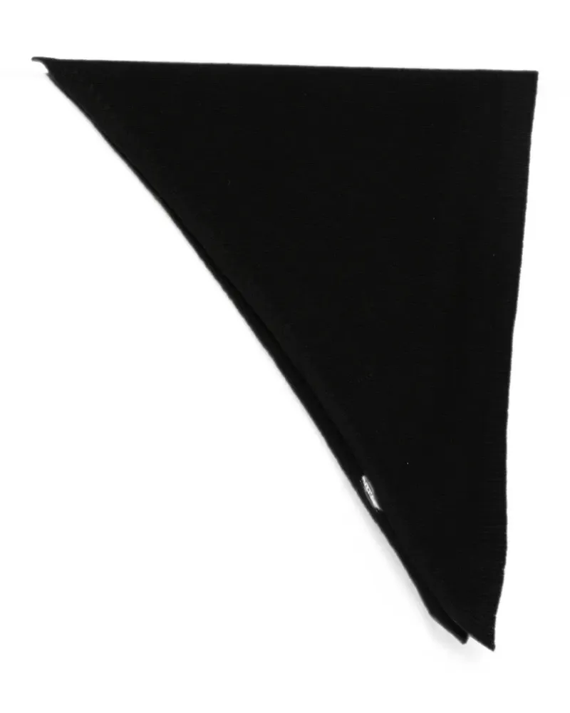 Róhe knitted triangular scarf - Schwarz Schwarz