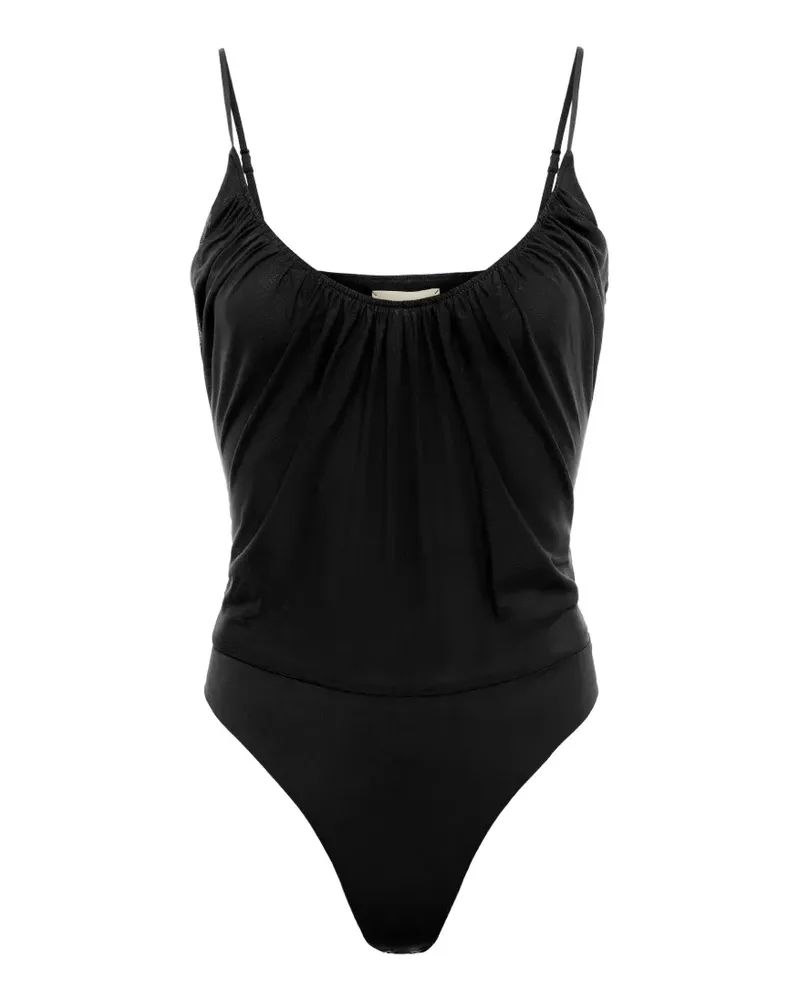 L'Agence Gelina gathered bodysuit - Schwarz Schwarz