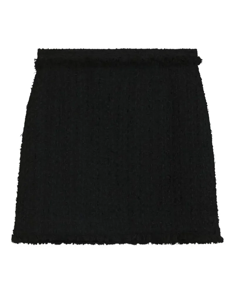 HUGO BOSS fringed tweed skirt - Schwarz Schwarz