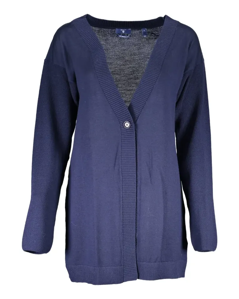 Gant V-neck fine-knit cardigan - Blau Blau