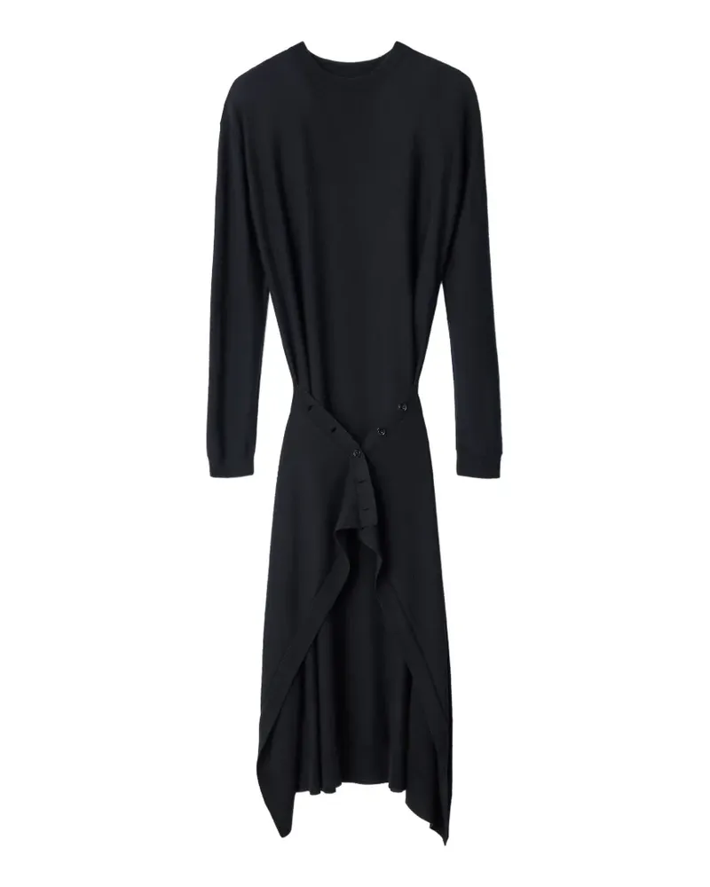 Christophe Lemaire Geknöpftes Kleid aus Merinowollgemisch - Schwarz Schwarz