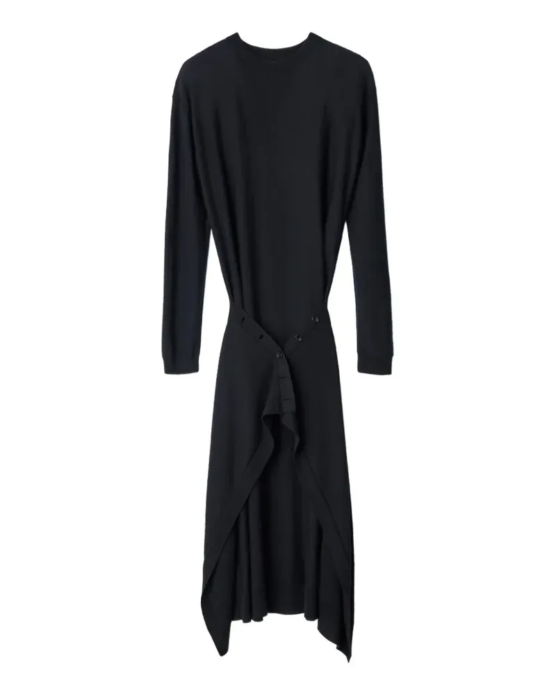 Christophe Lemaire Geknöpftes Kleid aus Merinowollgemisch - Schwarz Schwarz