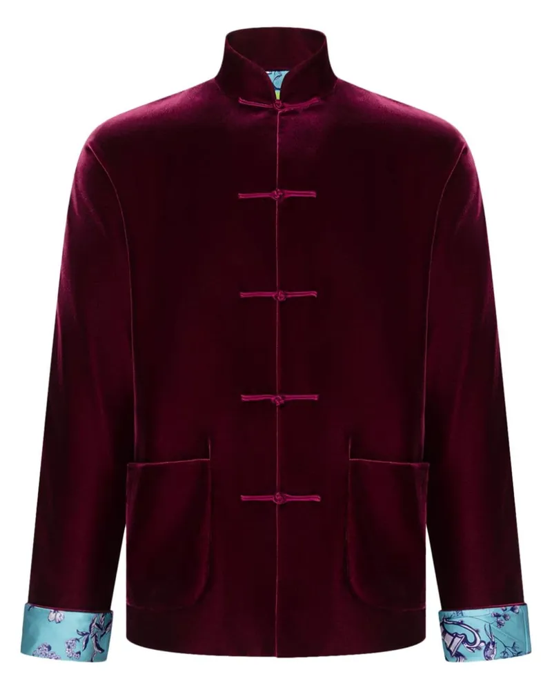 Shanghai Tang Winding Stream Party Jacke aus Samt - Rot Rot