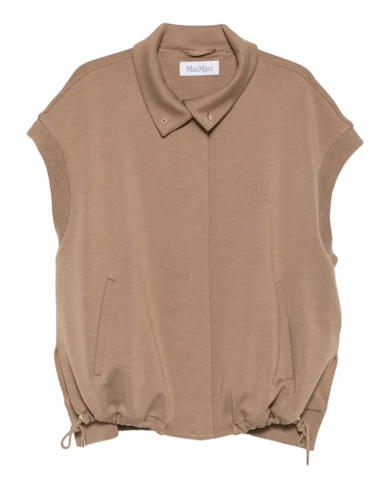 Max Mara Stehkragen-Weste mit Kordelzug - Nude Nude