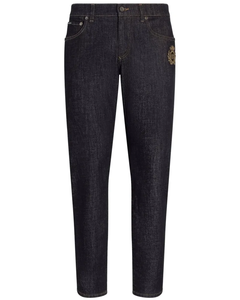 Dolce & Gabbana Tapered-Jeans mit Logo-Applikation - Blau Blau