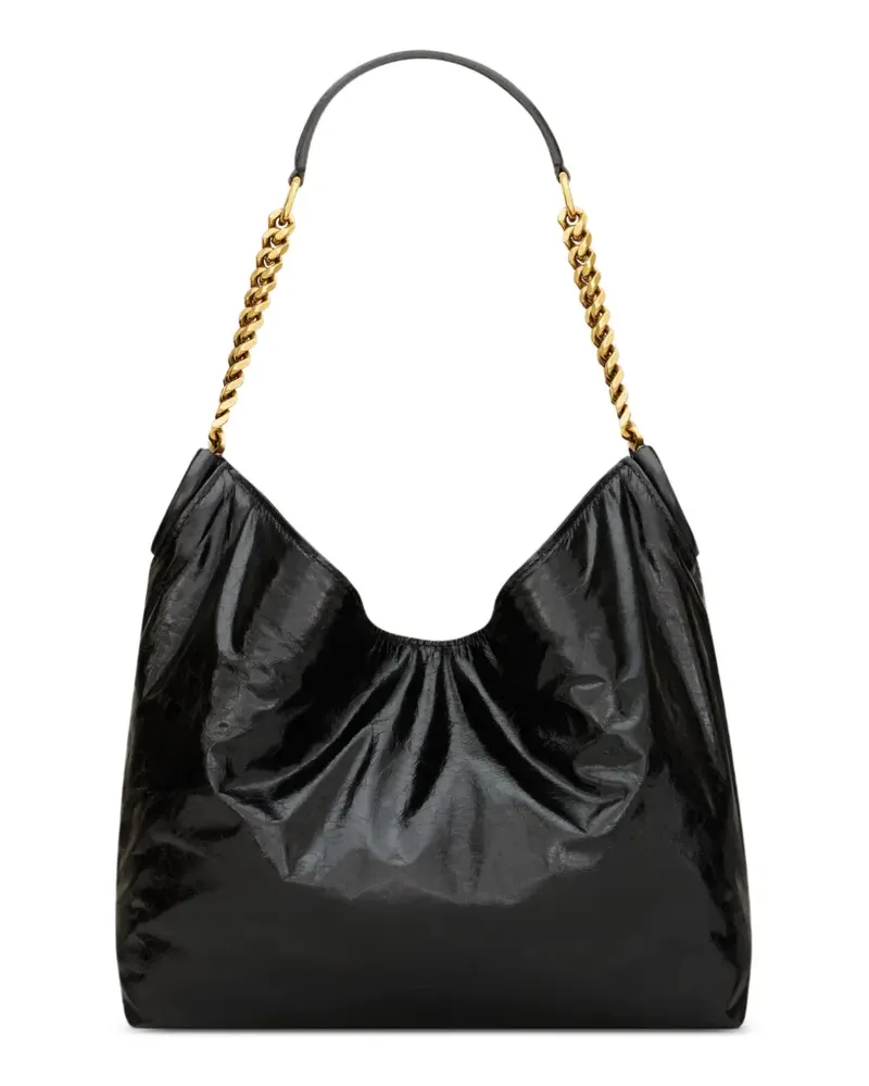 Saint Laurent Hortense small in shiny leather - Schwarz Schwarz