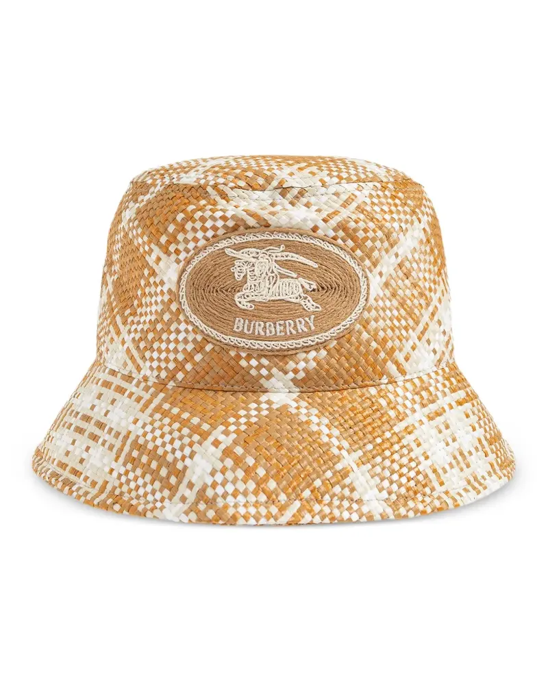 Burberry Karierter Fischerhut mit Logo - Nude Nude