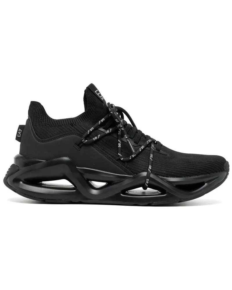 EA7 Sneakers mit Cut-Outs - Schwarz Schwarz