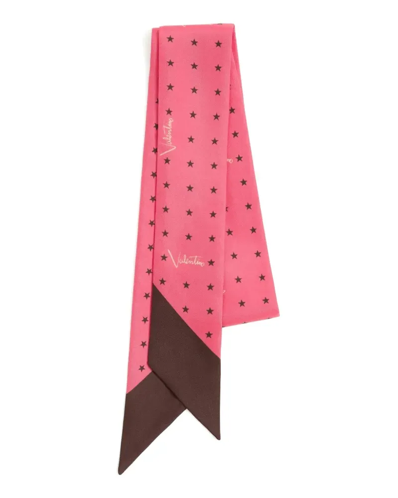 Valentino Garavani Stelline e Firma Bandeau-Schal aus Seide - Rosa Rosa