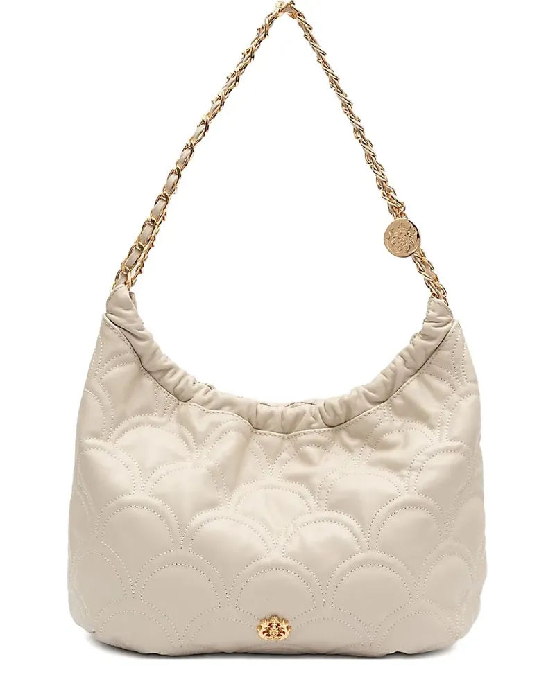 ISLA Sirena Cocoon Schultertasche mit Wellenkette - Nude Nude