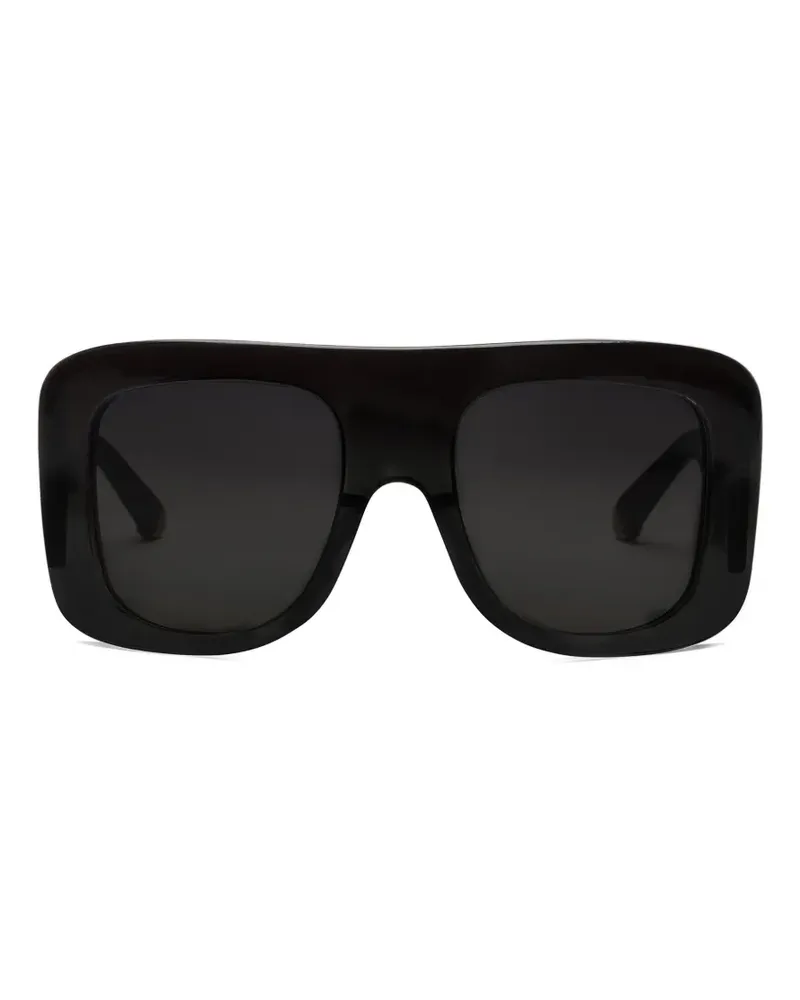 Stella McCartney Breite Sonnenbrille mit eckigem Gestell - Schwarz Schwarz