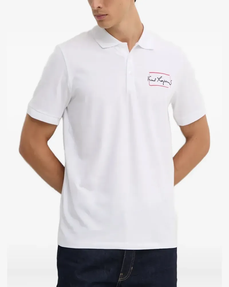 Karl Lagerfeld logo-print polo shirt - Weiß Weiß