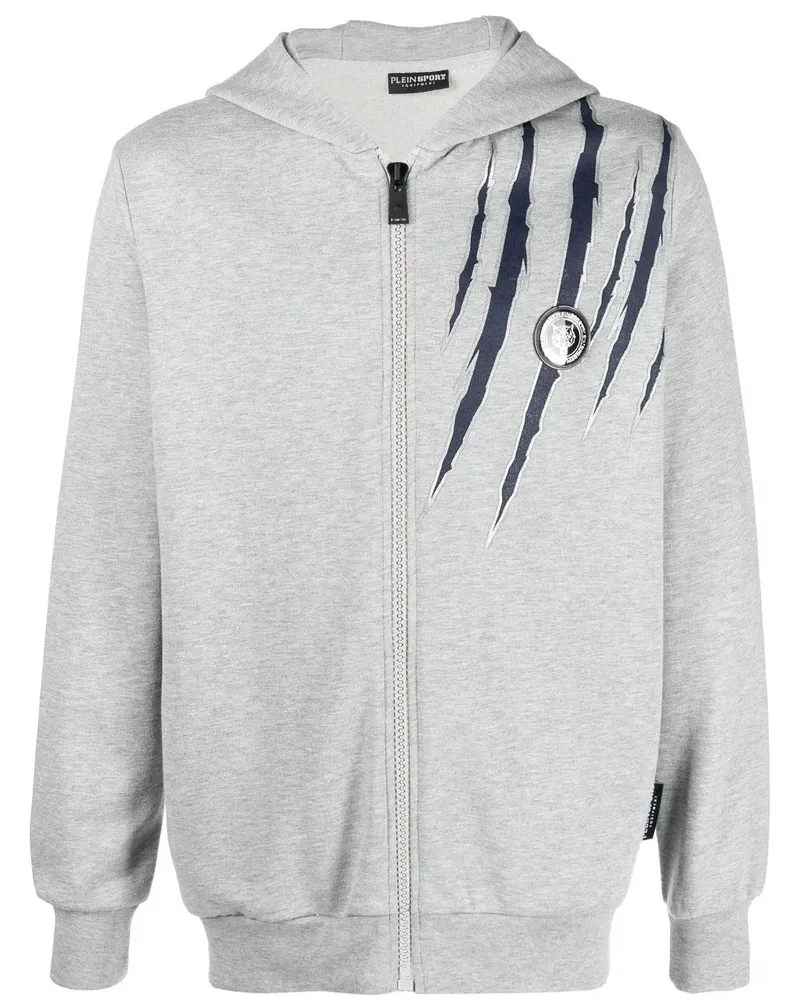 Philipp Plein Kapuzenjacke mit Kratzer-Print - Grau Grau