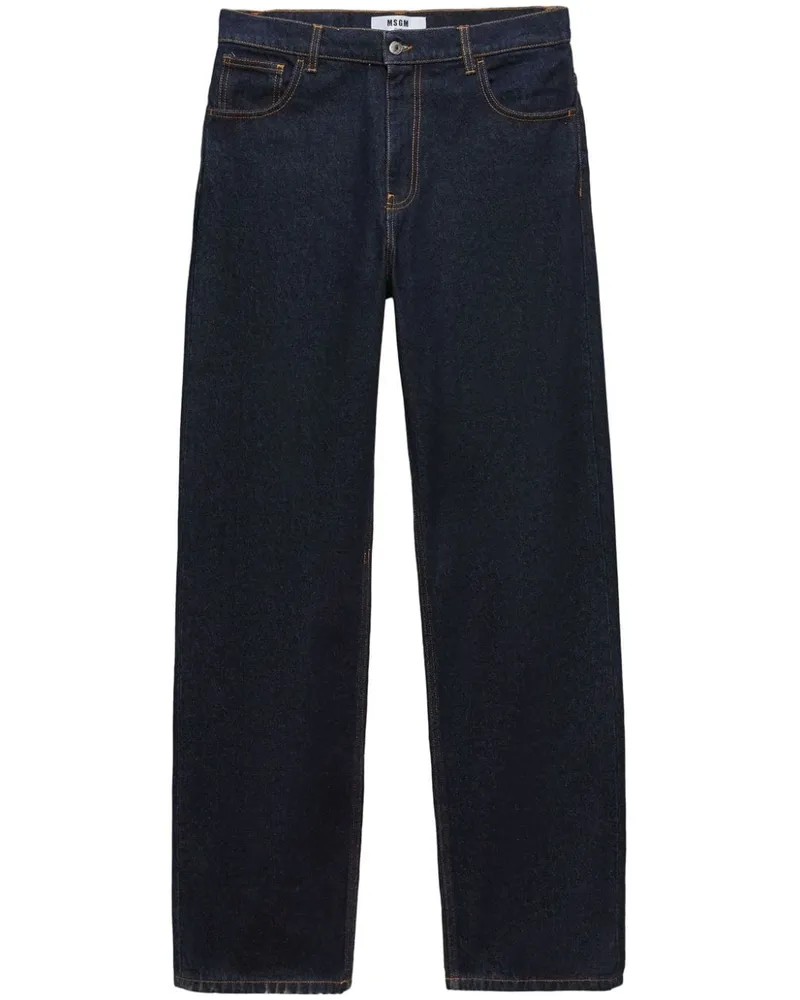 MSGM Jeans mit Logo-Patch Blau