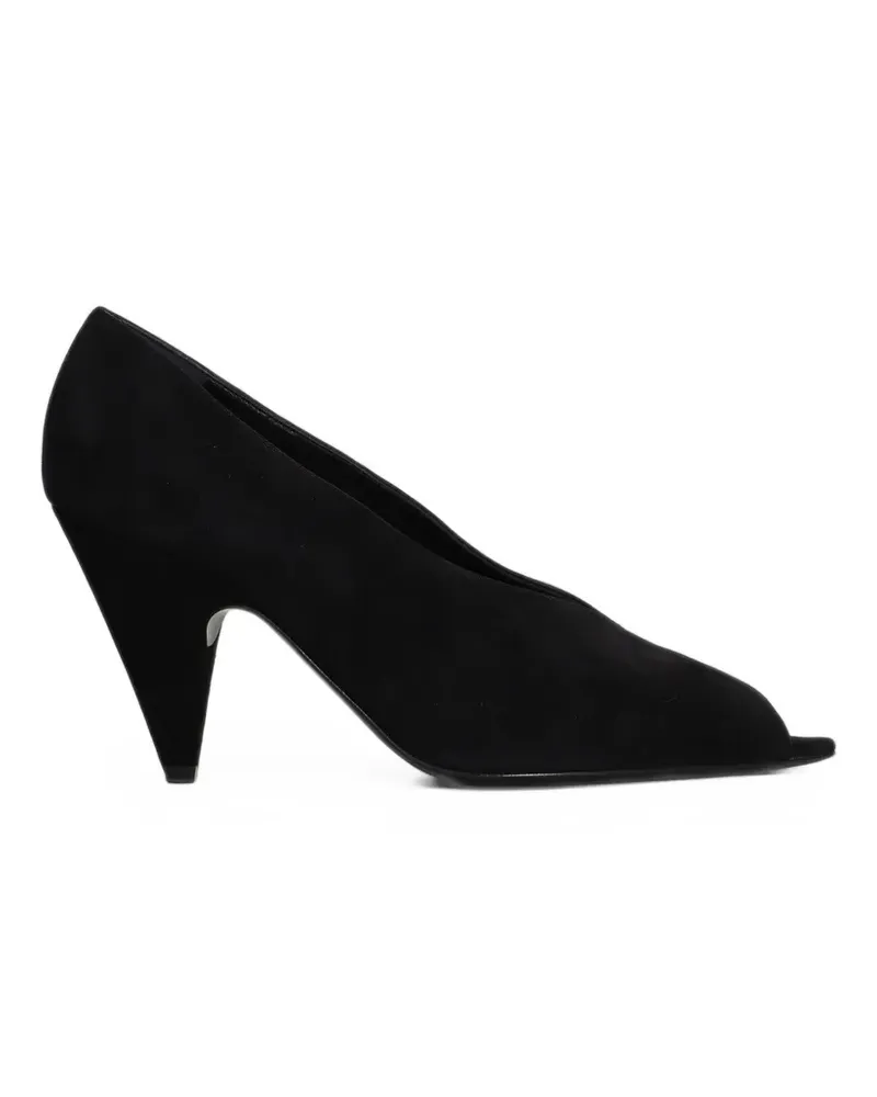 Sergio Rossi Beak Peep Pumps mit V-Schaft - Schwarz Schwarz