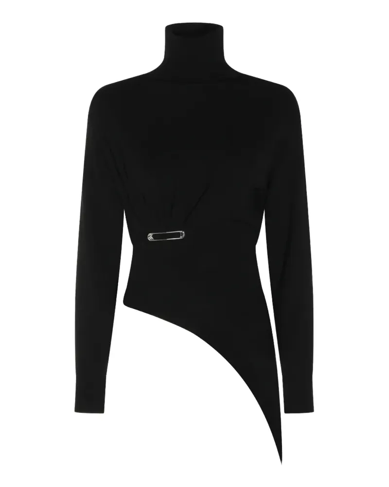 Lanvin safety-pin asymmetric sweater - Schwarz Schwarz