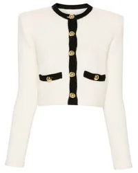 Alessandra Rich Klassischer Cropped-Cardigan Weiß