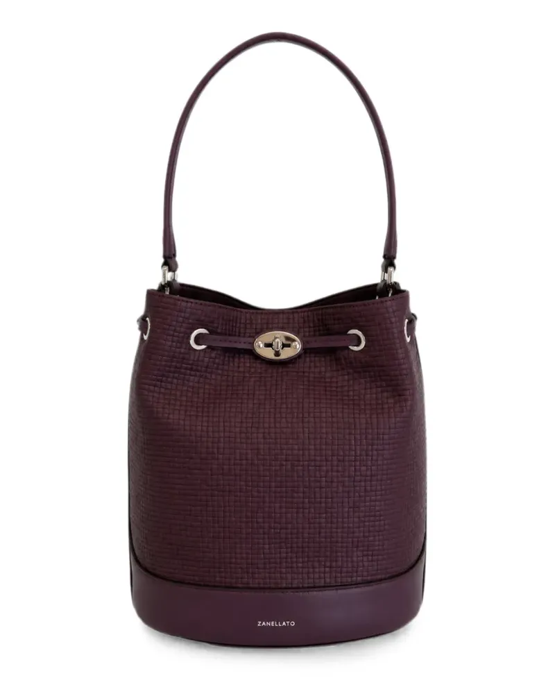 Zanellato grid-texture leather shoulder bag - Violett Violett