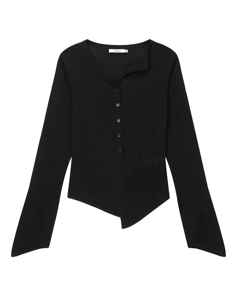 b+ab Asymmetrischer Cardigan - Schwarz Schwarz