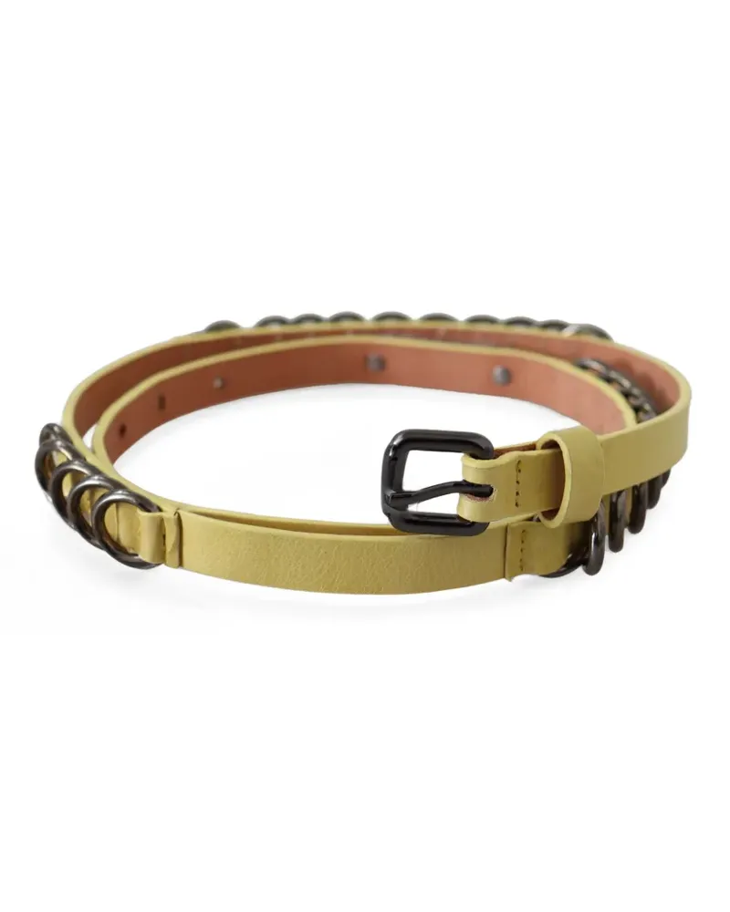 John Galliano Gürtel aus Leder mit Ringverzierung - Gelb Gelb