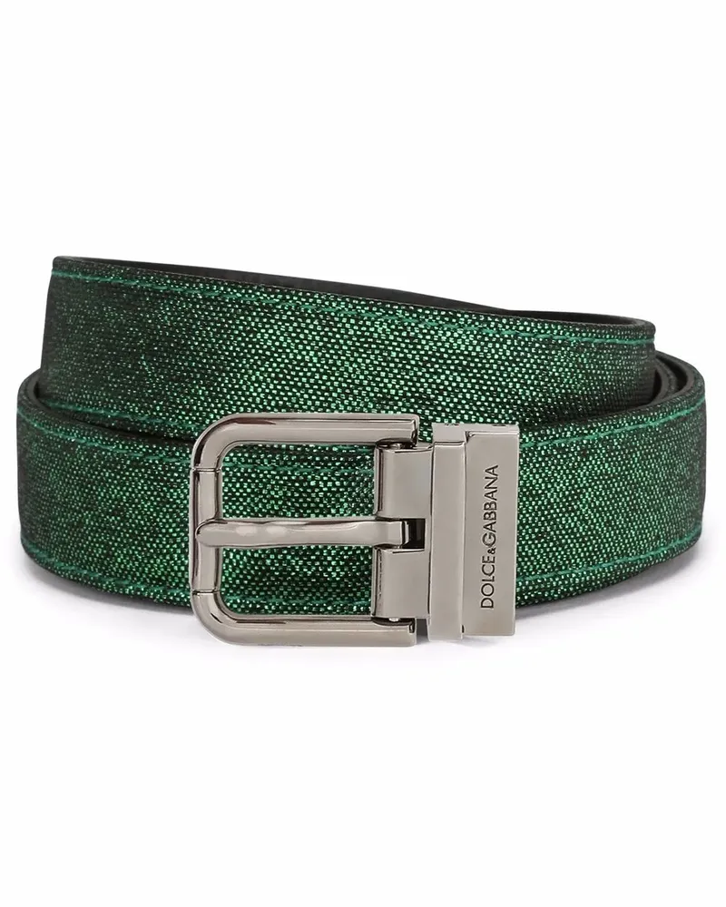 Dolce & Gabbana Gürtel in Metallic-Optik - Grün Grün