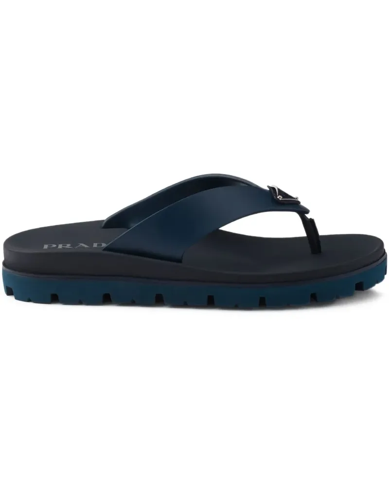 Prada Flip-Flops mit Logo-Verzierung - Blau Blau