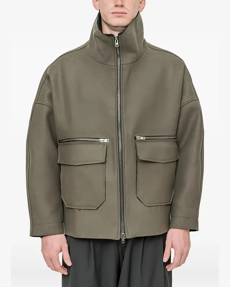 Isabel Benenato zip-up wool jacket - Grün Grün