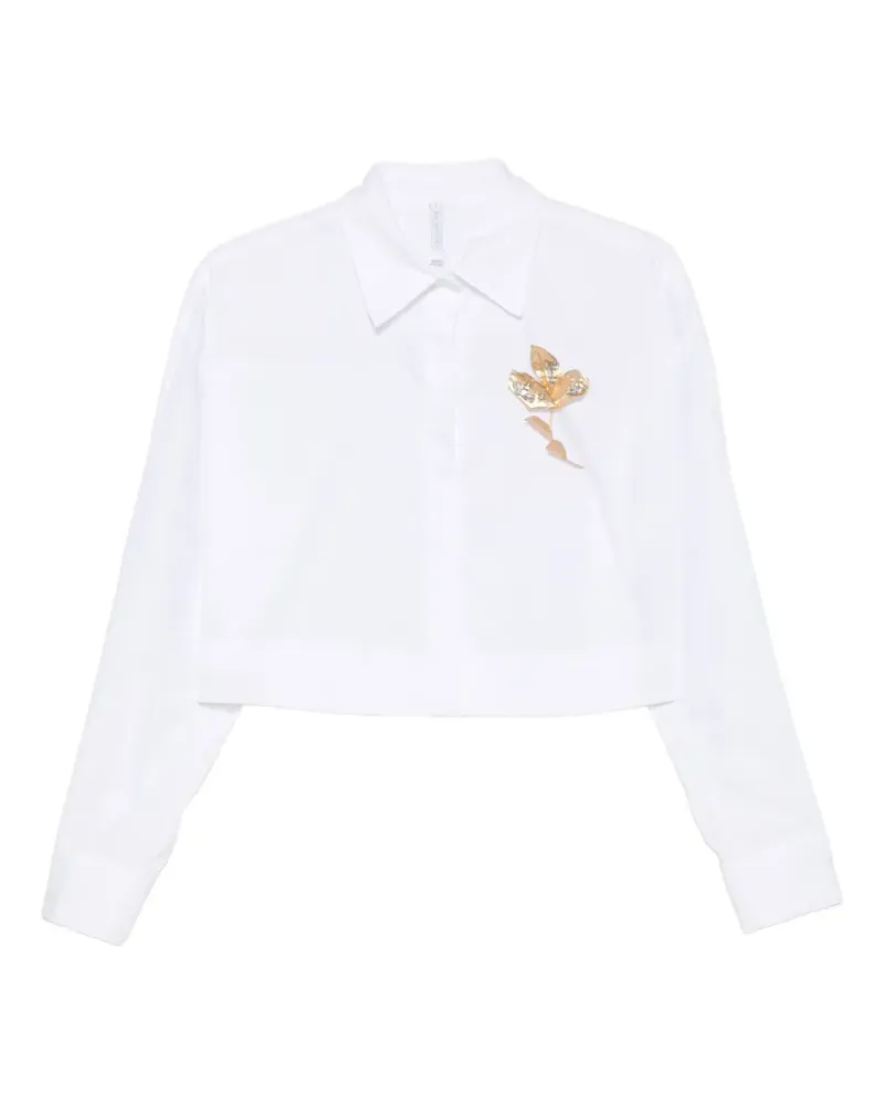 IMPERIAL Cropped-Hemd mit langen Ärmeln - Weiß Weiß