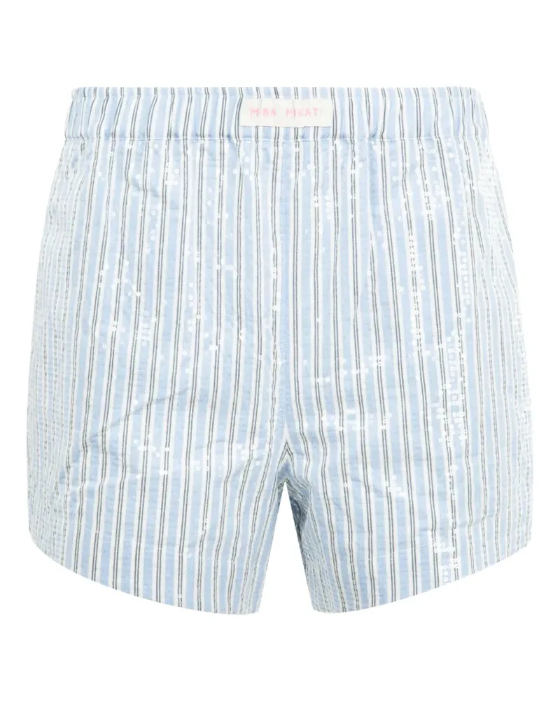 Mira Mikati Boxershorts mit Paillettenstreifen - Blau Blau