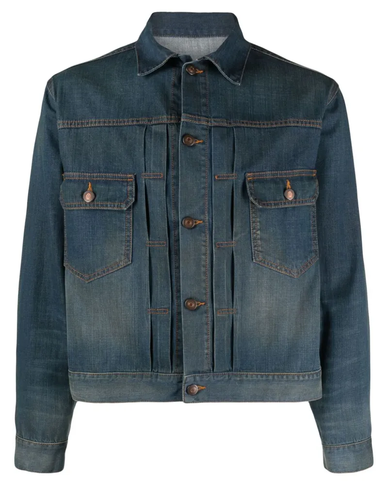 Maison Margiela Jeansjacke mit Faltendetail - Blau Blau