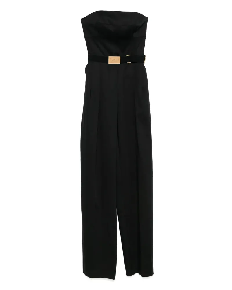Elisabetta Franchi Jumpsuit mit überkreuzten Schnürsenkeln - Schwarz Schwarz