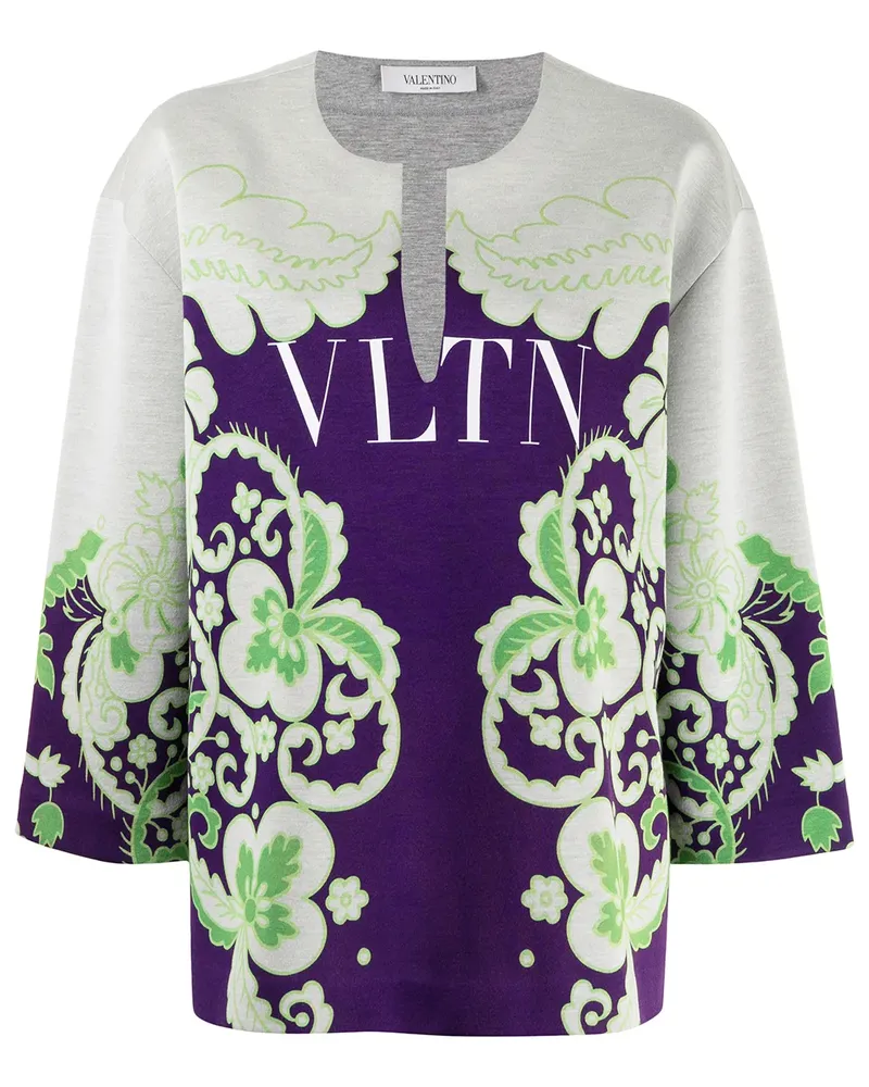 Valentino Garavani Sweatshirt mit Blumen-Print - Violett Violett
