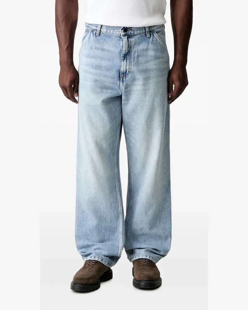 Carhartt WIP Single Knee logo-patch jeans - Blau Blau