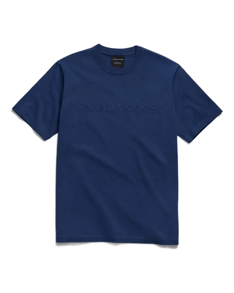 Canada Goose T-Shirt mit Logo-Stickerei - Blau Blau