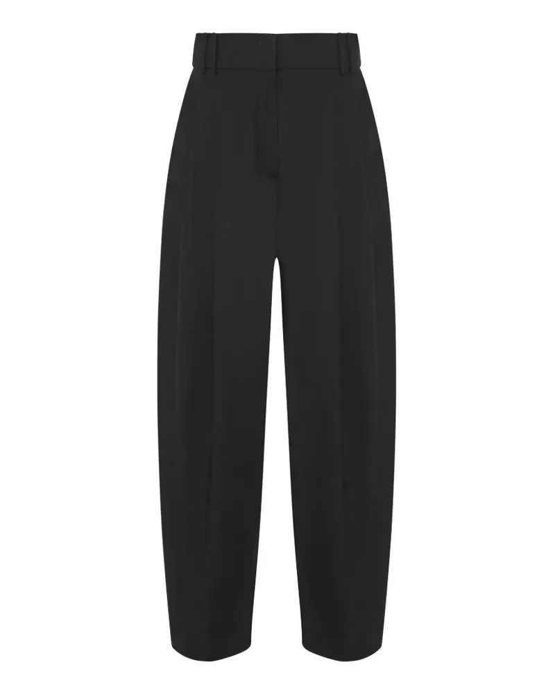 Another Tomorrow cropped tapered trousers - Schwarz Schwarz