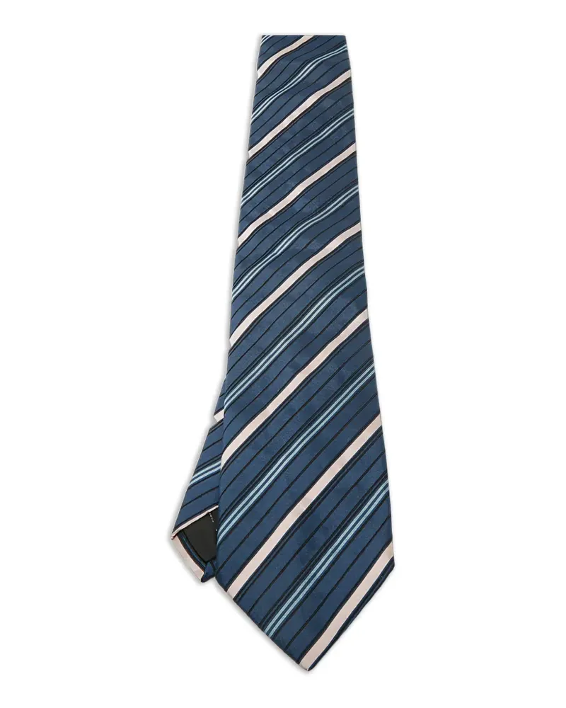 S.T. Dupont striped silk tie - Blau Blau