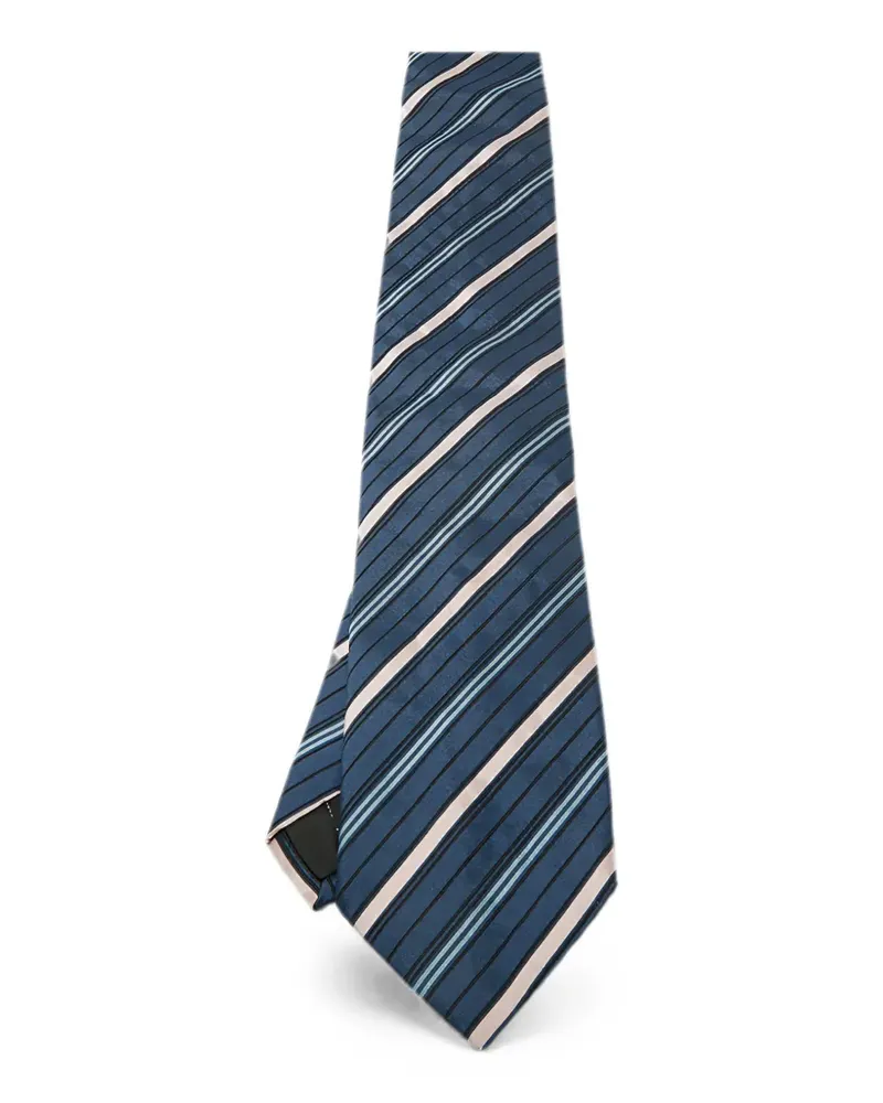 S.T. Dupont striped silk tie - Blau Blau