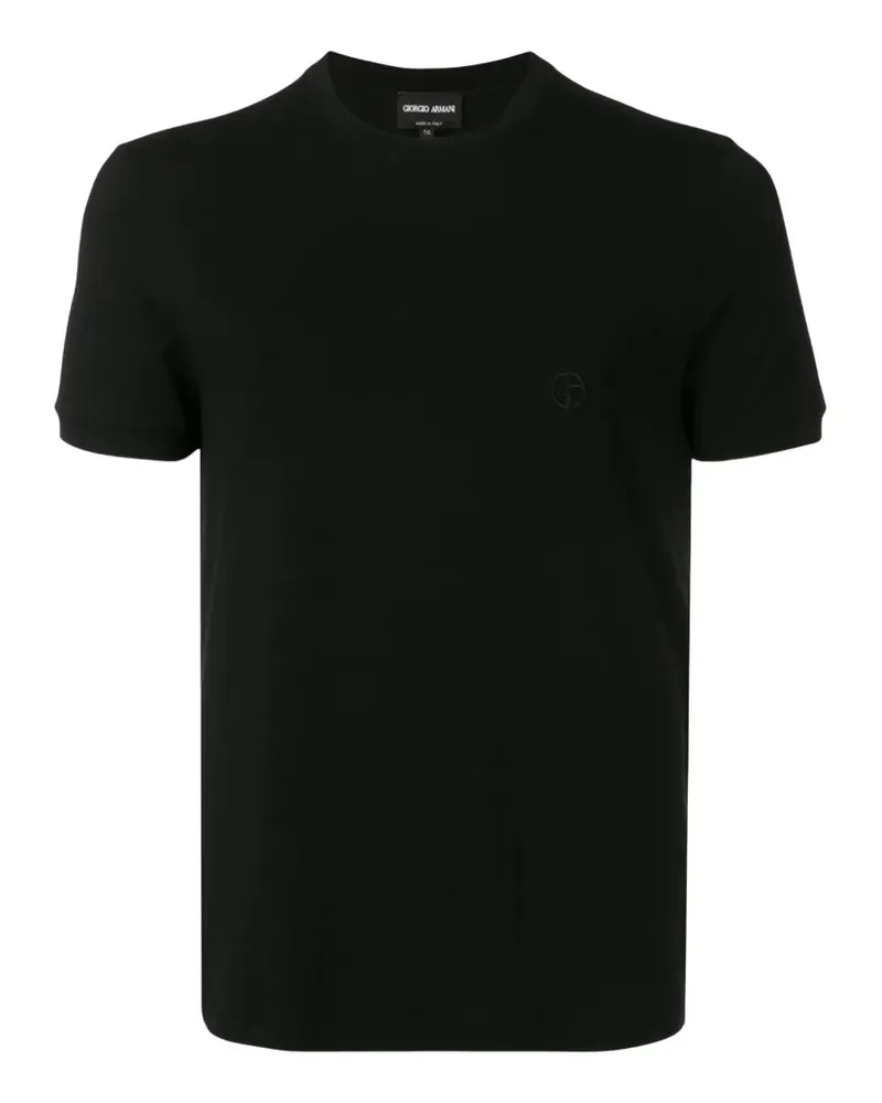 Giorgio Armani GA T-Shirt mit Logo-Stickerei - Schwarz Schwarz