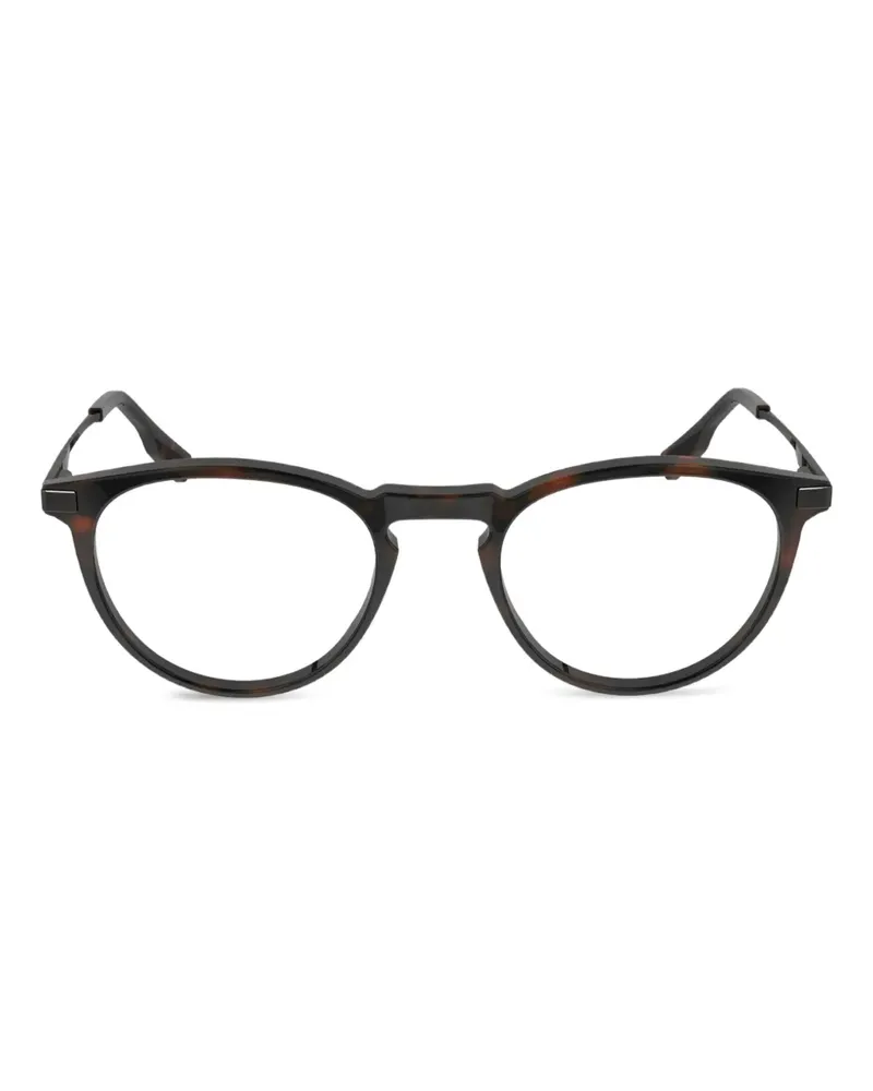 Lacoste Brille mit rundem Gestell - Braun Braun