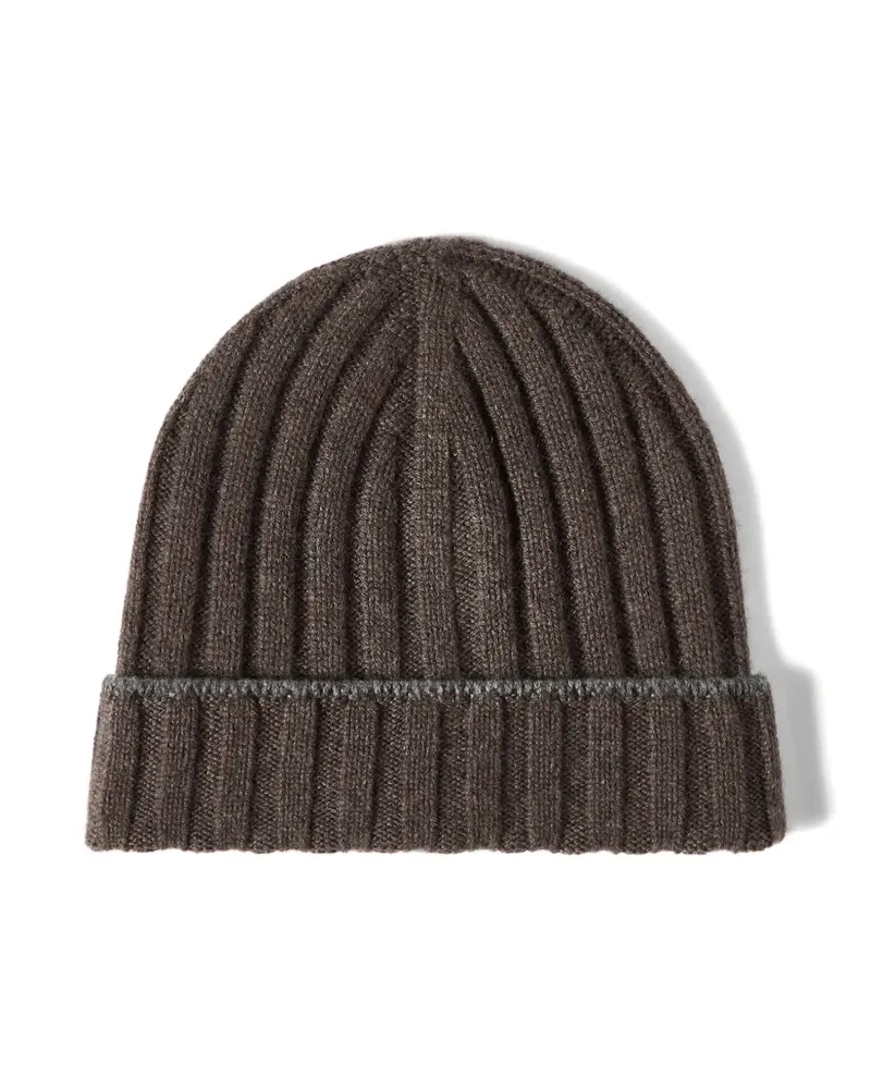 Brunello Cucinelli rib-knit beanie hat - Braun Braun