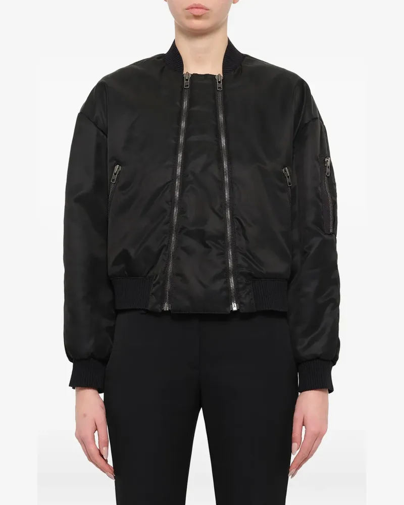 Kenzo logo-patch zip-up jacket - Schwarz Schwarz